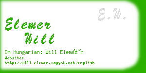 elemer will business card